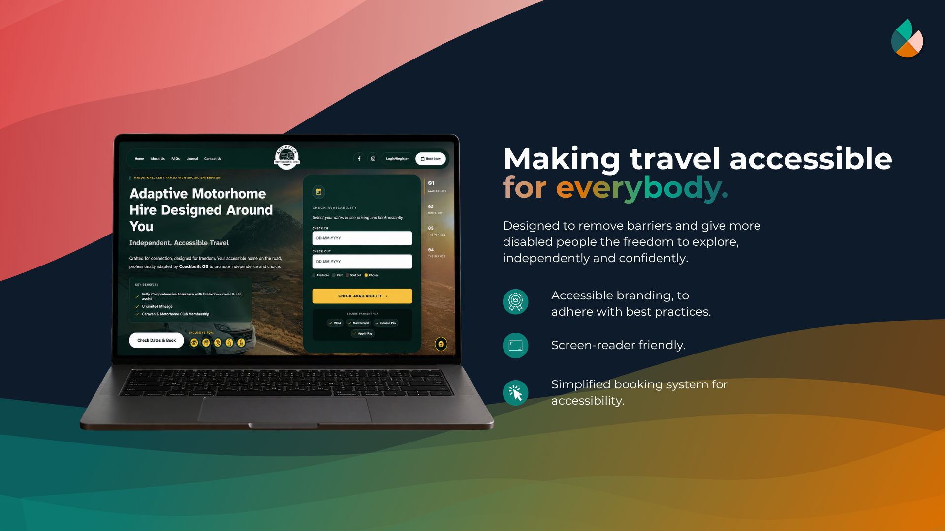 Adaptive Motorhome Hire accessible website design